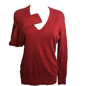 Eddie Bauer Women's V-Neck Sweater - Red